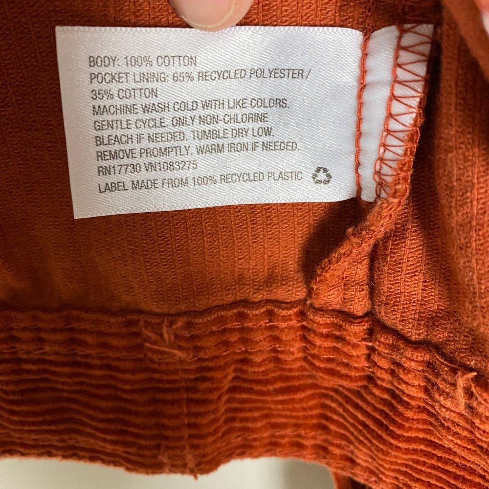 Universal Thread Freeborn Jacket Corduroy Jean Jacket Womens Large L Rust Orange - Picture 3 of 5